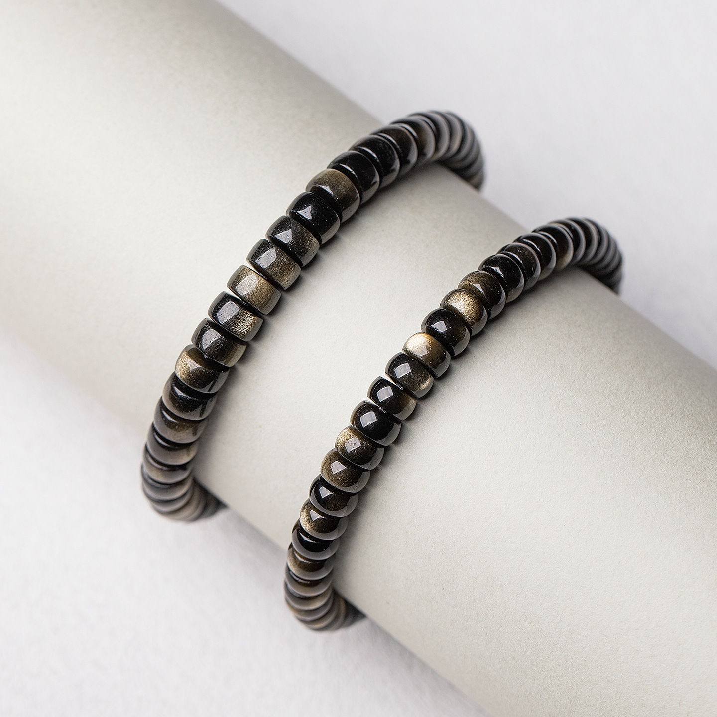 Lava Gold Obsidian Slices Bracelet - Image 3