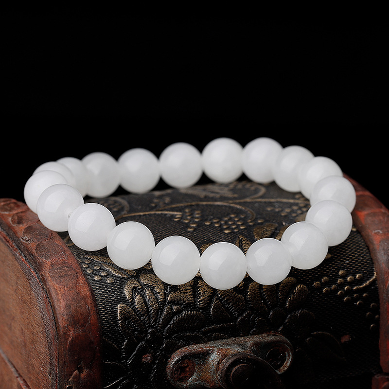 Mutton Fat Jade Beads Bracelet - Image 3