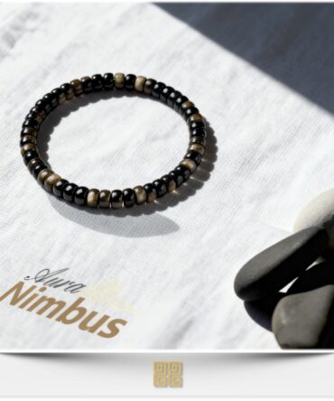 Lava Gold Obsidian Slices Bracelet