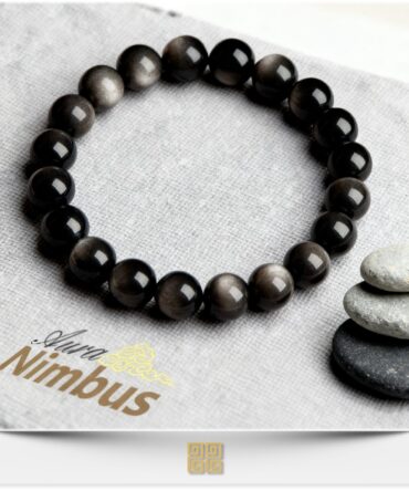 Cat’s Eye Silver Obsidian Bracelet