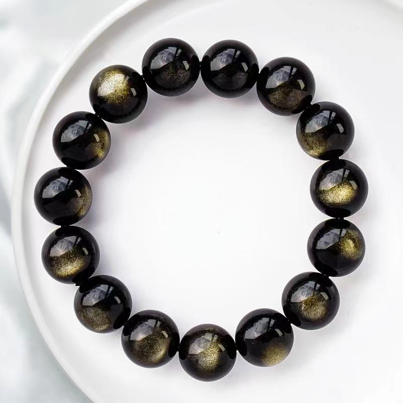 Cat’s Eye Silver Obsidian Bracelet - Image 3